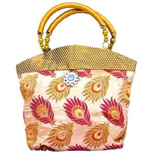 Cream Cotton Rajasthani Handbag | Traditional Purse for Women